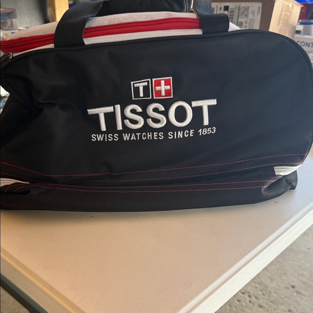 Tissot Black and Red Duffel Bag
